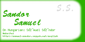 sandor samuel business card